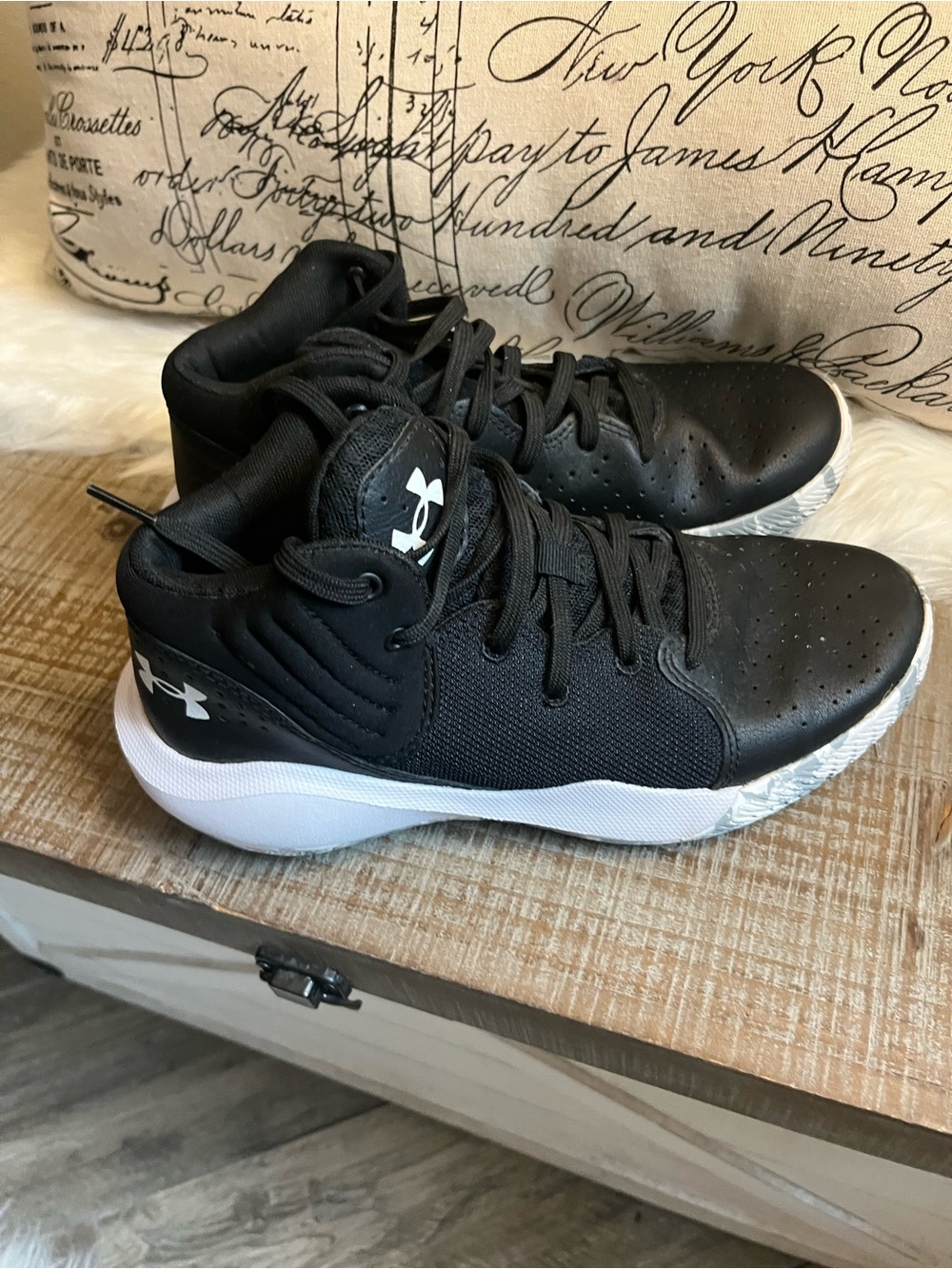 Under Armour Kids' Black Mid-Top Athletic Shoes